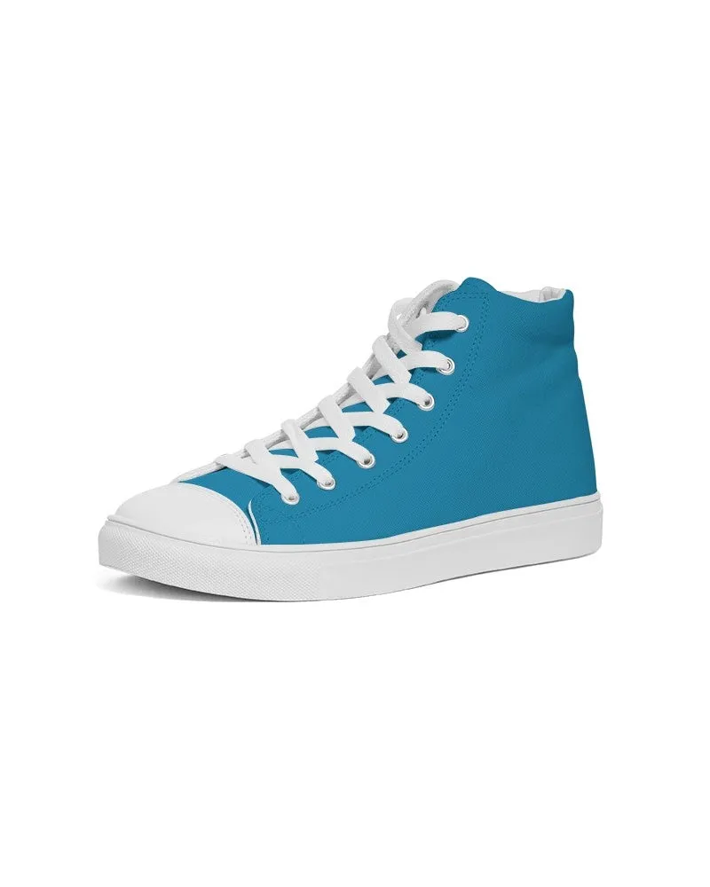 Shaded Cyan High-Top Canvas Sneakers | Men's | C100M0Y0K30