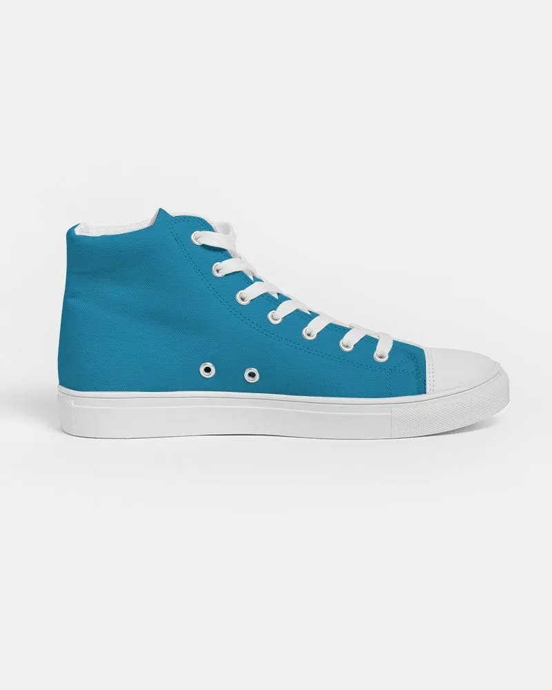 Shaded Cyan High-Top Canvas Sneakers | Men's | C100M0Y0K30