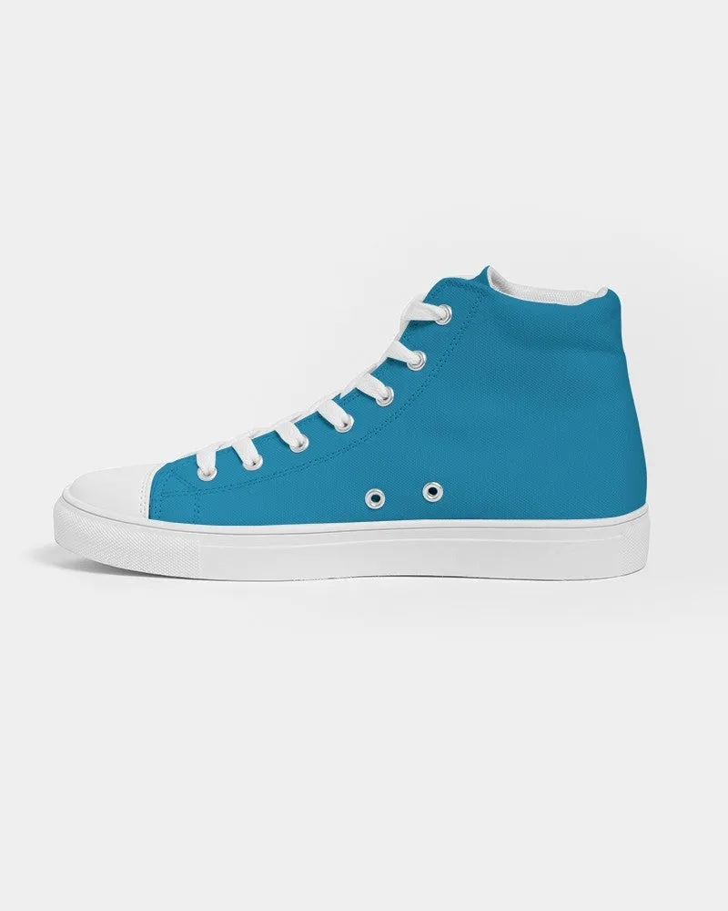 Shaded Cyan High-Top Canvas Sneakers | Men's | C100M0Y0K30