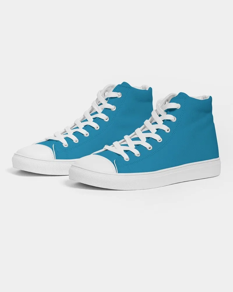 Shaded Cyan High-Top Canvas Sneakers | Men's | C100M0Y0K30