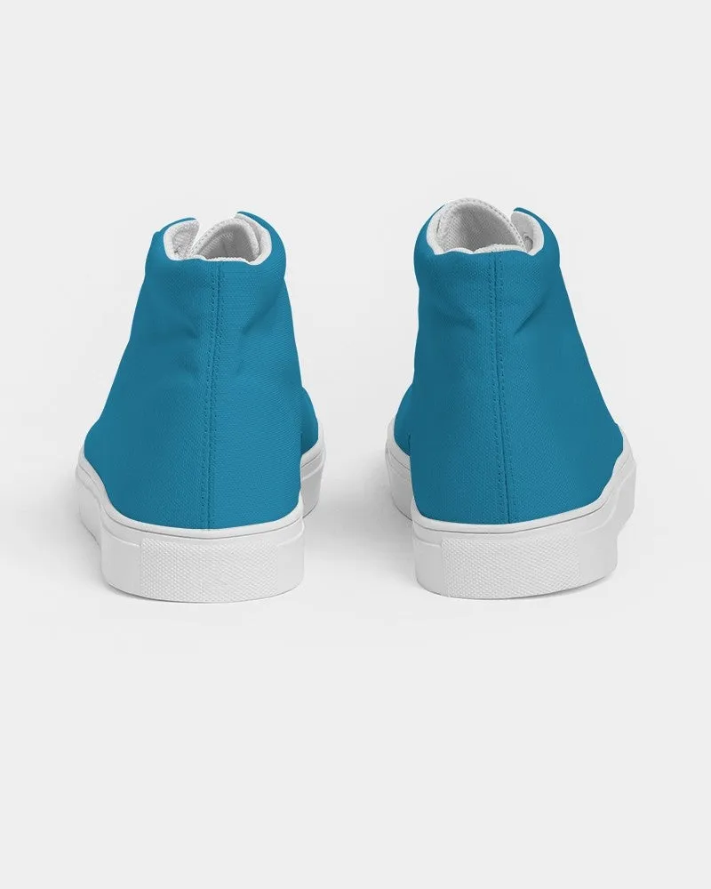 Shaded Cyan High-Top Canvas Sneakers | Men's | C100M0Y0K30