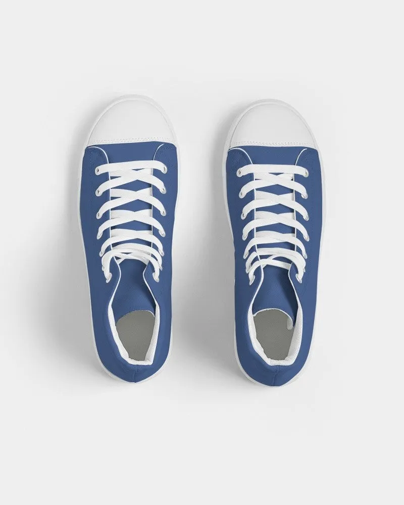 Shaded Midtone Blue High-Top Canvas Sneakers | Men's | C80M60Y0K30