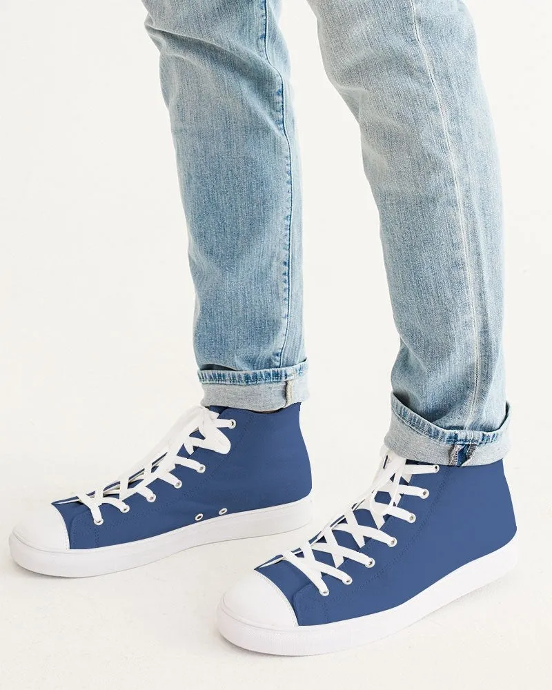 Shaded Midtone Blue High-Top Canvas Sneakers | Men's | C80M60Y0K30