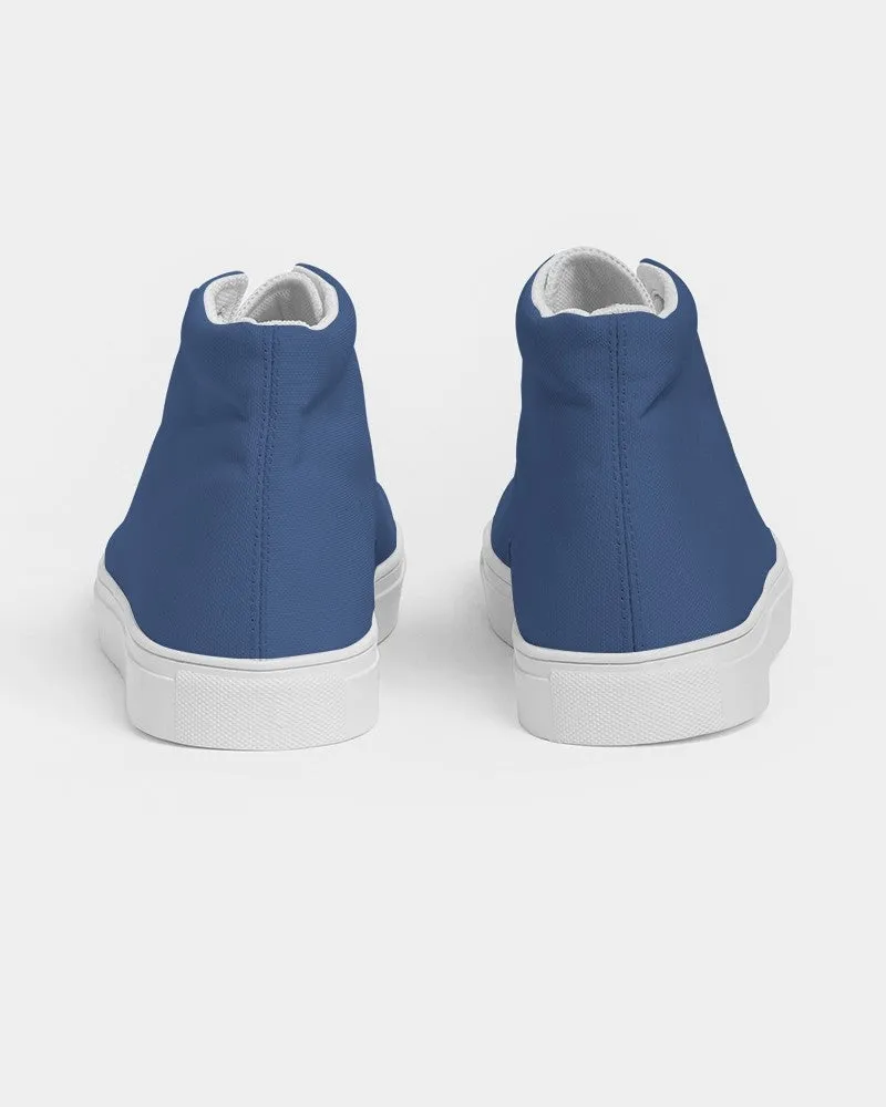 Shaded Midtone Blue High-Top Canvas Sneakers | Men's | C80M60Y0K30