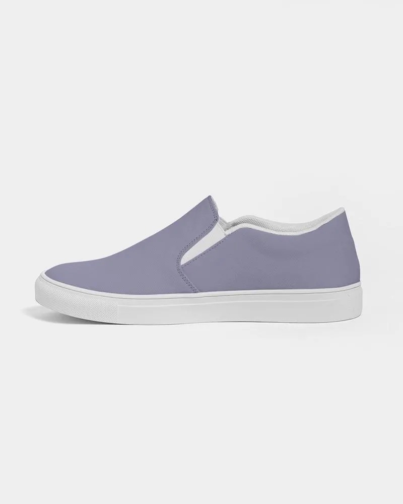 Shaded Pale Pastel Blue Gray Slip-On Canvas Sneakers | Men's | C30M30Y0K30