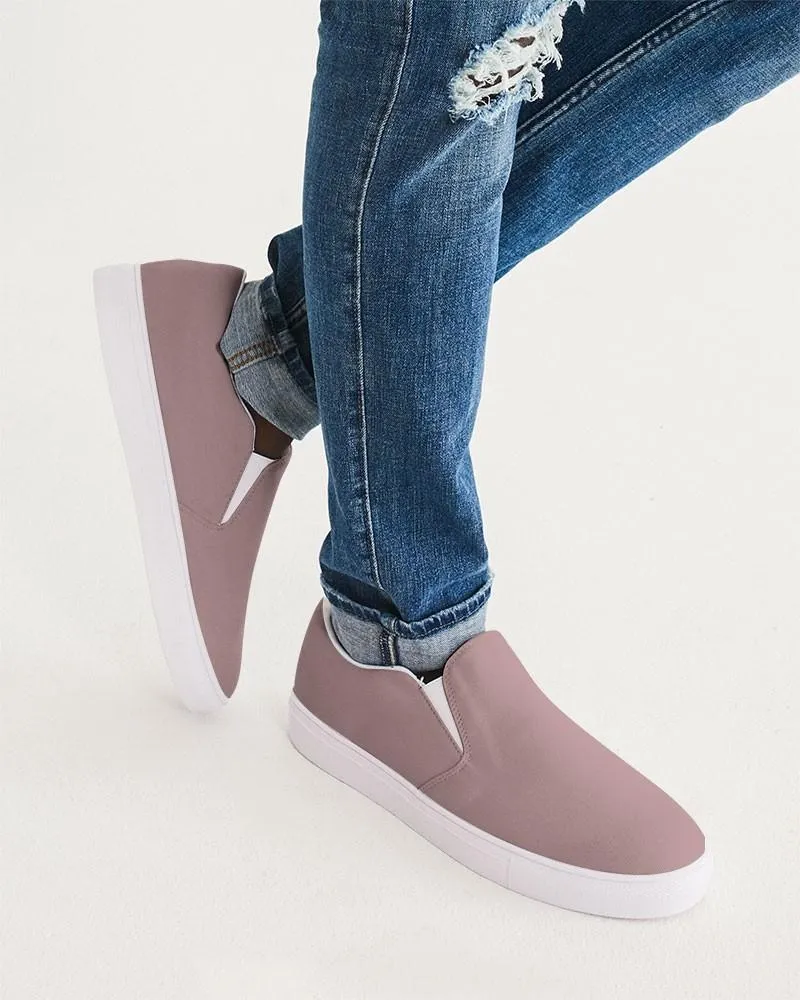 Shaded Pale Pastel Pink Brown Slip-On Canvas Sneakers | Men's | C0M30Y15K30