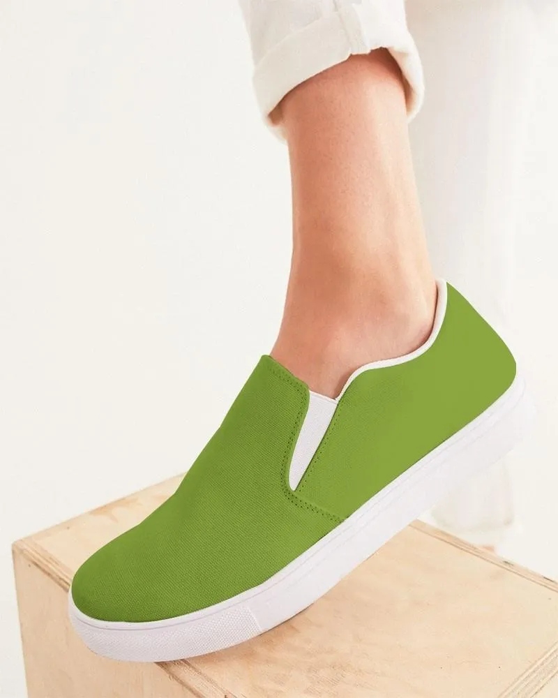 Shaded Warm Green Slip-On Canvas Sneakers | Women's | C38M0Y100K30