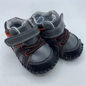 Size XS (0-6m): Pediped Justin/CHARCOAL Soft-Soled Baby Shoes NEW in BOX