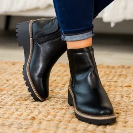 Sleek Street Booties, Black