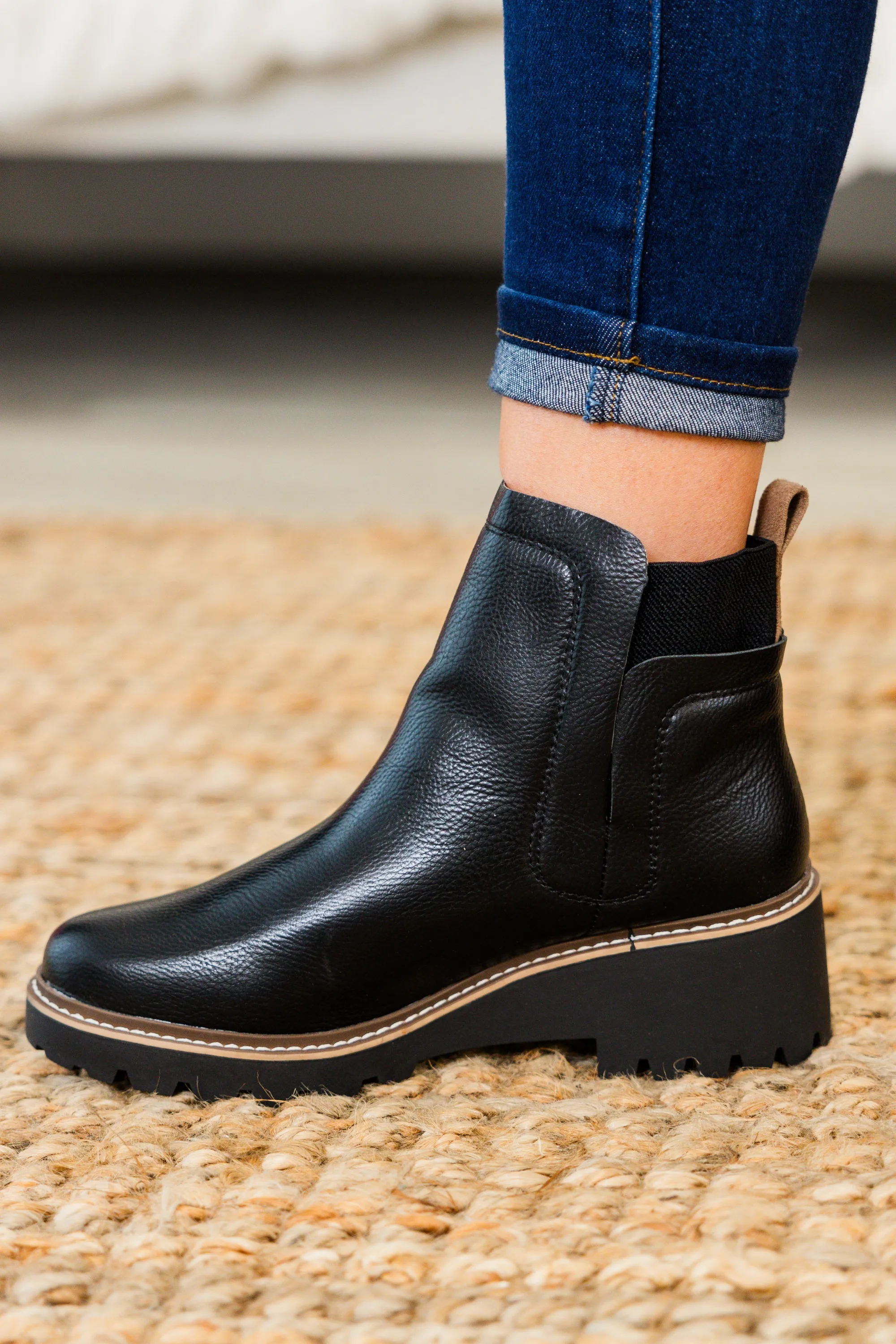 Sleek Street Booties, Black