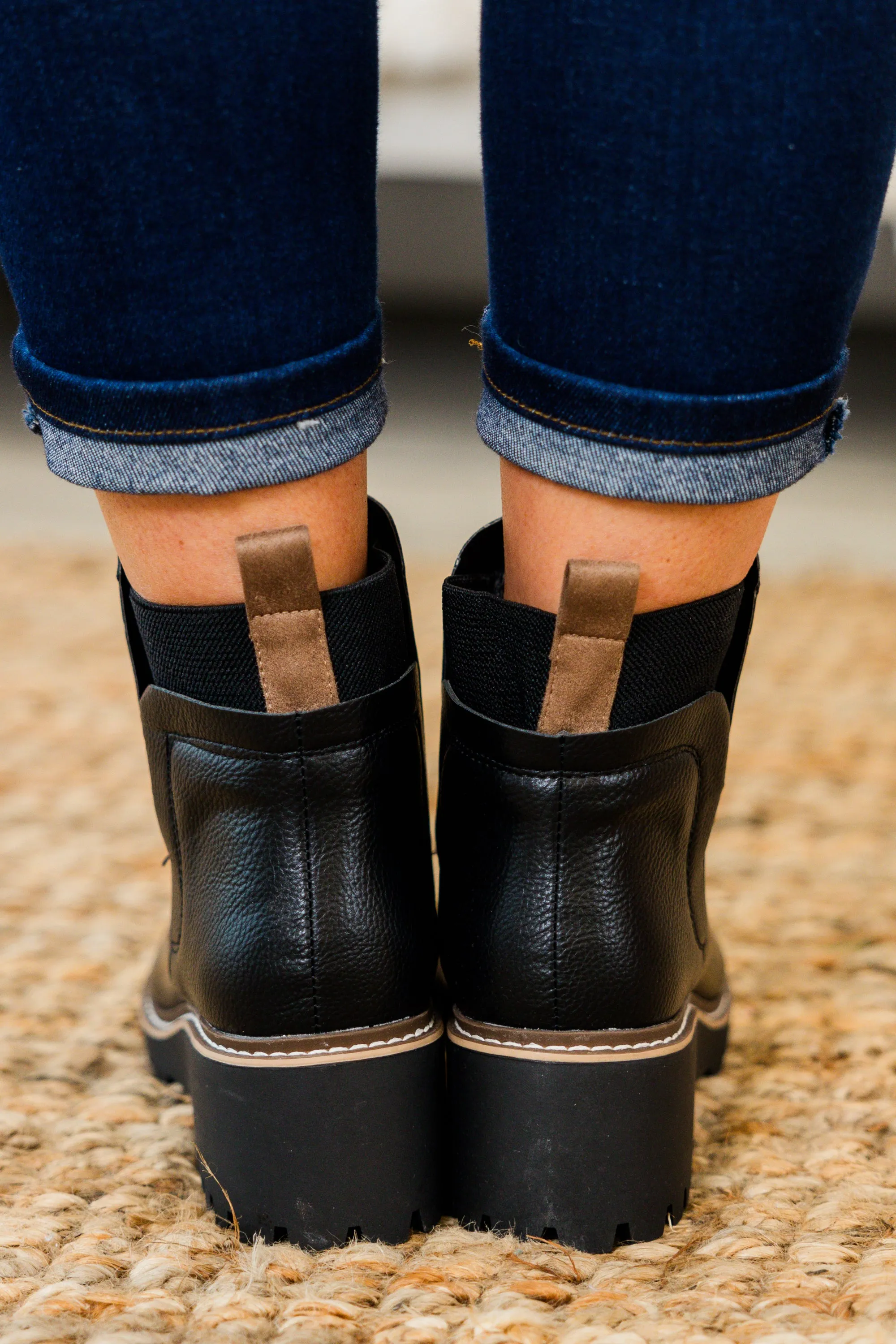 Sleek Street Booties, Black