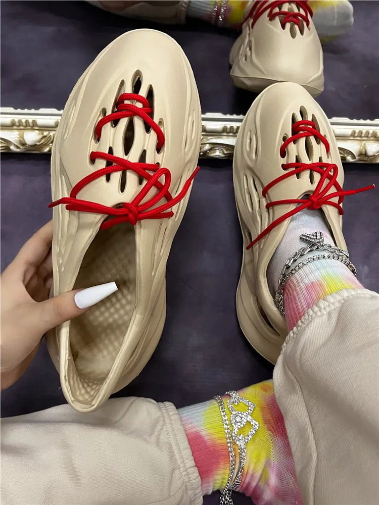 Soft-soled Lace-up Cave Flats