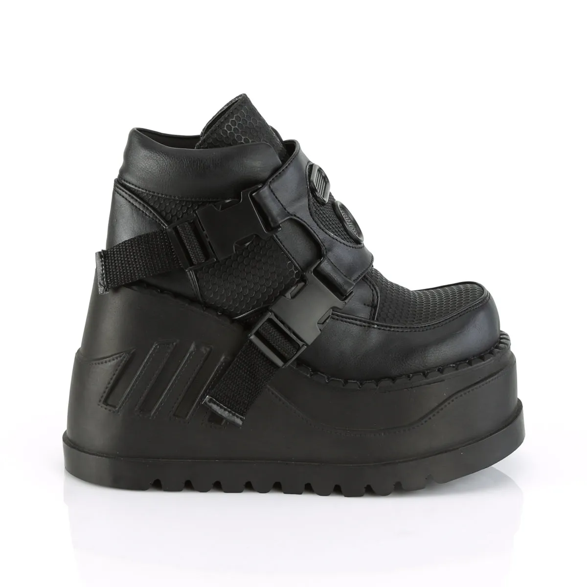 STOMP-15 DemoniaCult Black Vegan Leather Sexy Women's Ankle Boots (Alternative Footwear)