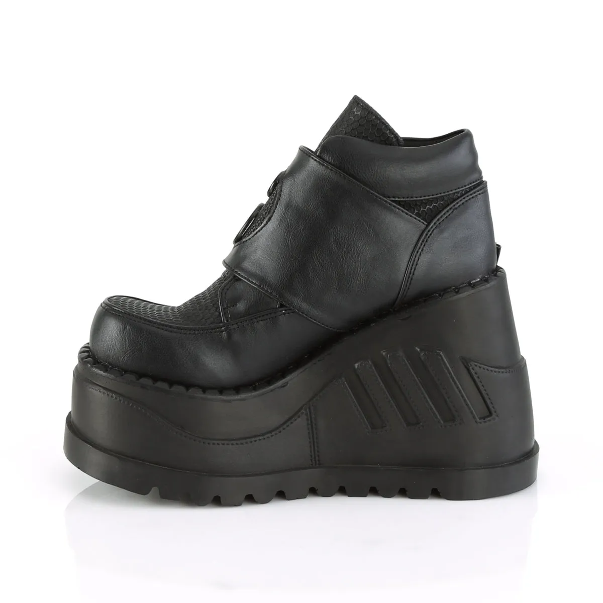 STOMP-15 DemoniaCult Black Vegan Leather Sexy Women's Ankle Boots (Alternative Footwear)