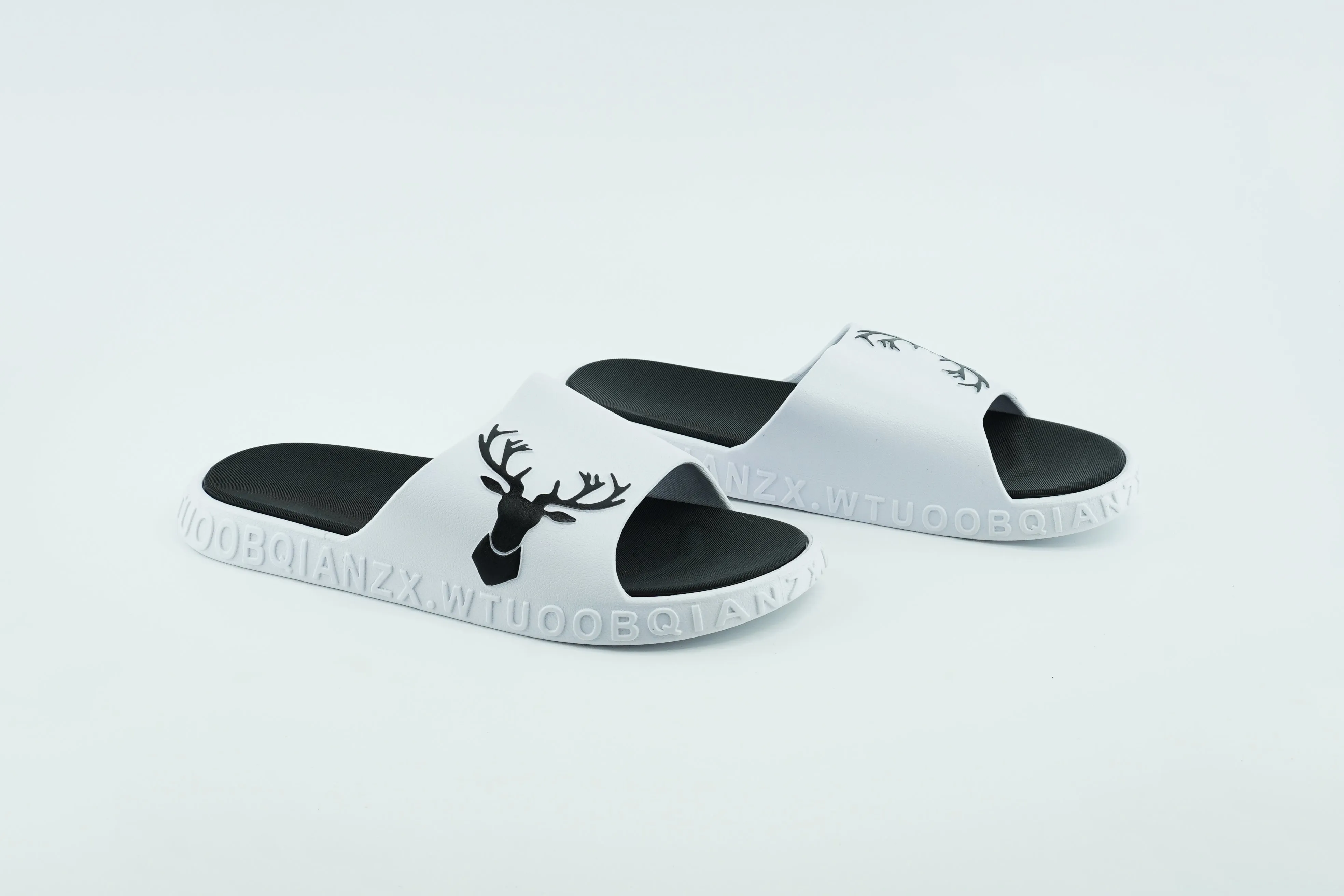 summer slides in white color , with Nonbrand logo