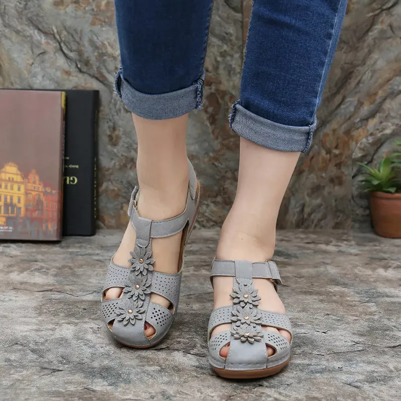 Summer soft-soled Baotou hook and loop women's shoes