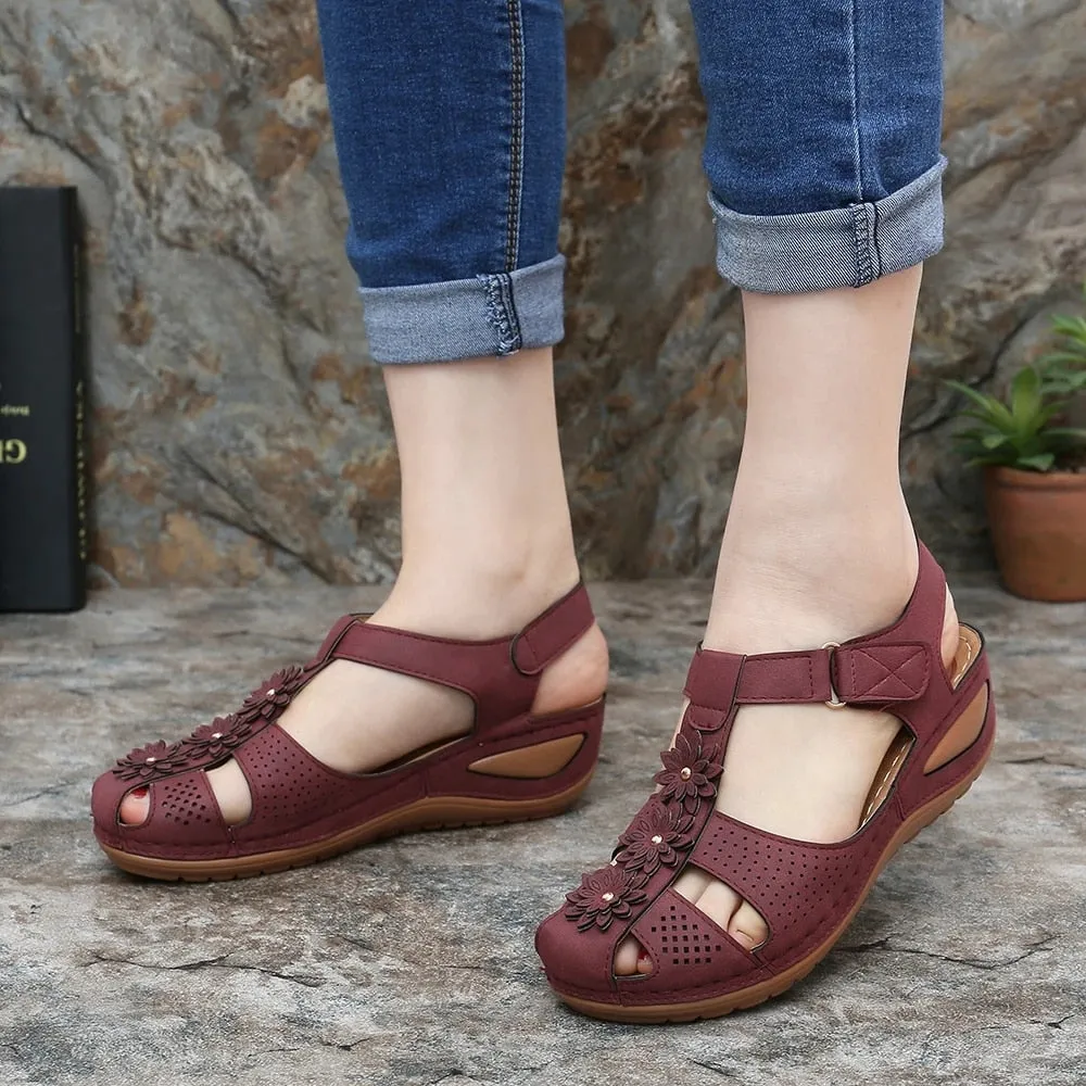 Summer soft-soled Baotou hook and loop women's shoes