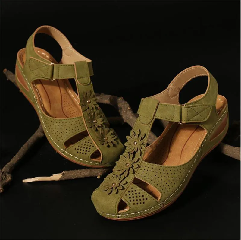 Summer soft-soled Baotou hook and loop women's shoes