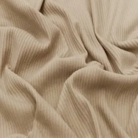 Taupe Beige Famous Make 4x2 Ribbed Stretch Yoga Wear Fabric