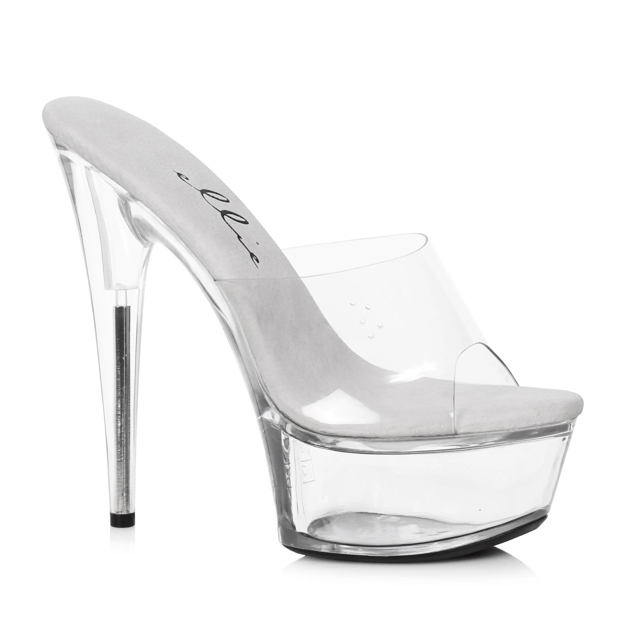 Vanity-609 Clear 6" Heel Mule Sandals