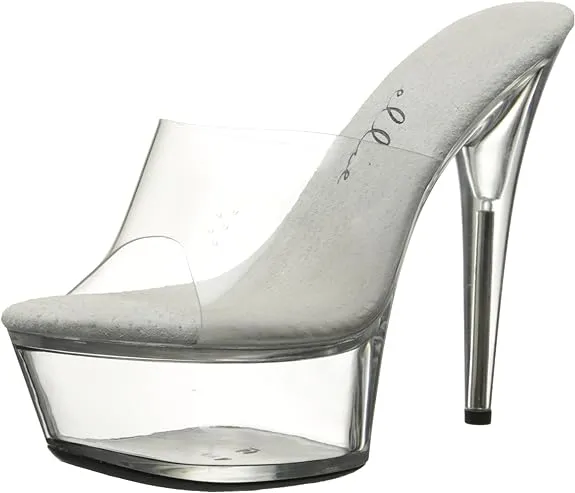 Vanity-609 Clear 6" Heel Mule Sandals