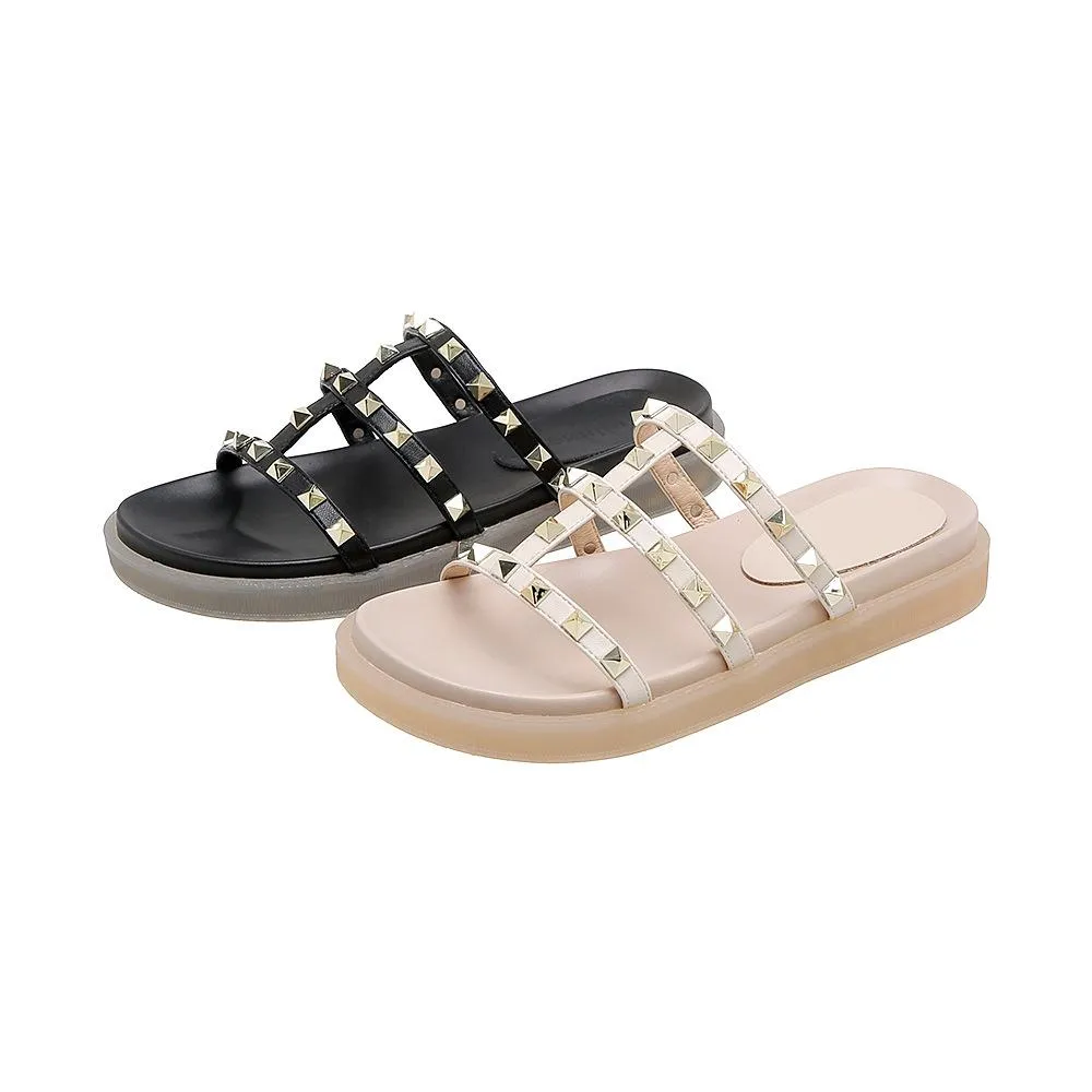 Women Fashion Studded Platform Slide Strappy Sanals