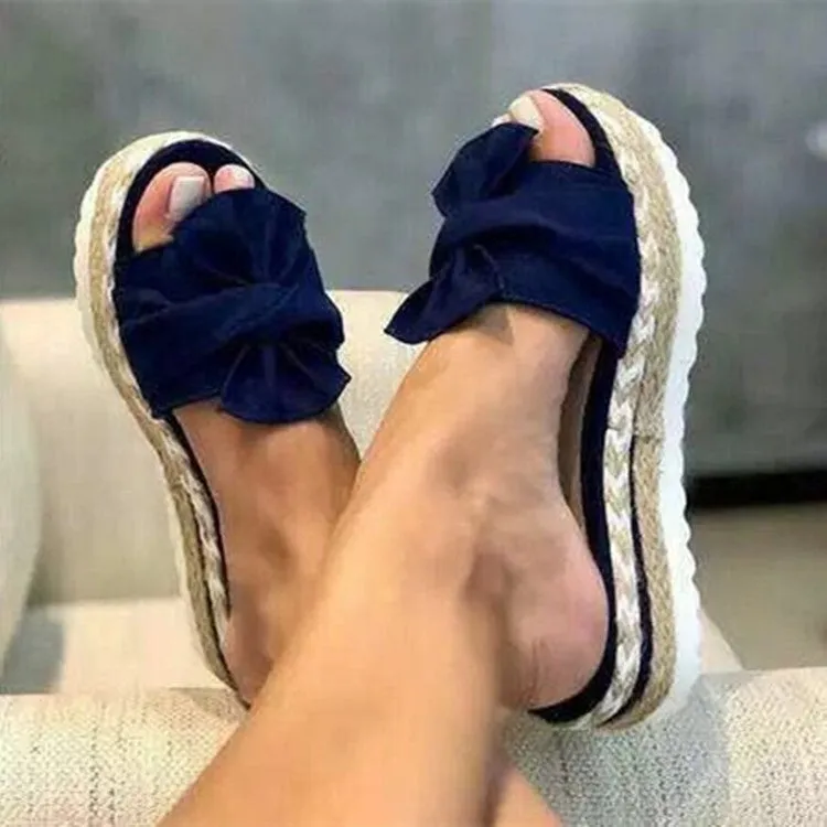 Women New Fashion Platform Bow Slide Sandals