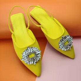 Women rhinestone closed toe strap slingback flat sandals