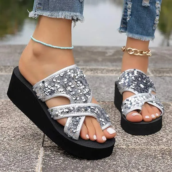 Women's Platform Wedge Thong Sandals 74375854C