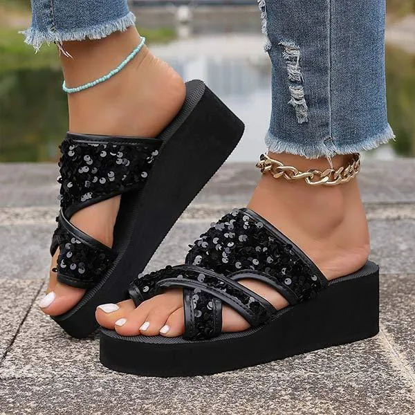 Women's Platform Wedge Thong Sandals 74375854C